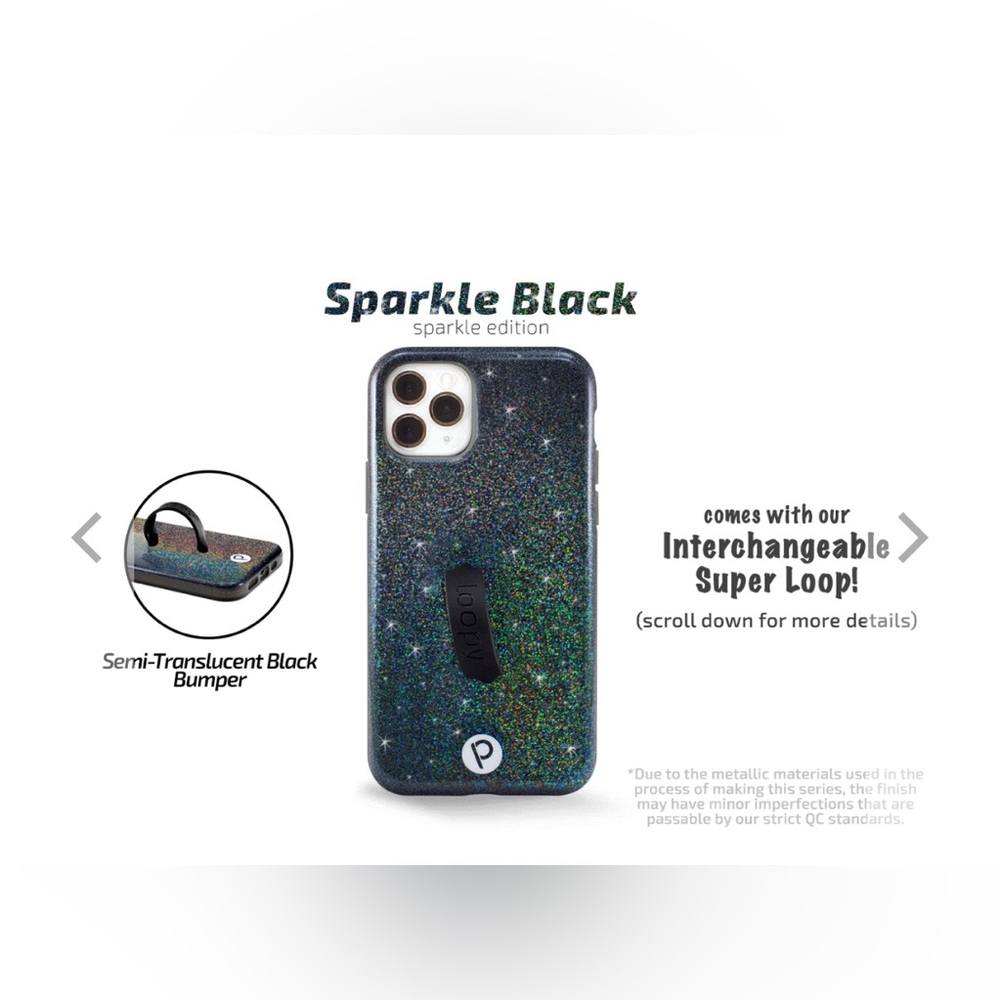 Sparkle Black Loopy Phone Case